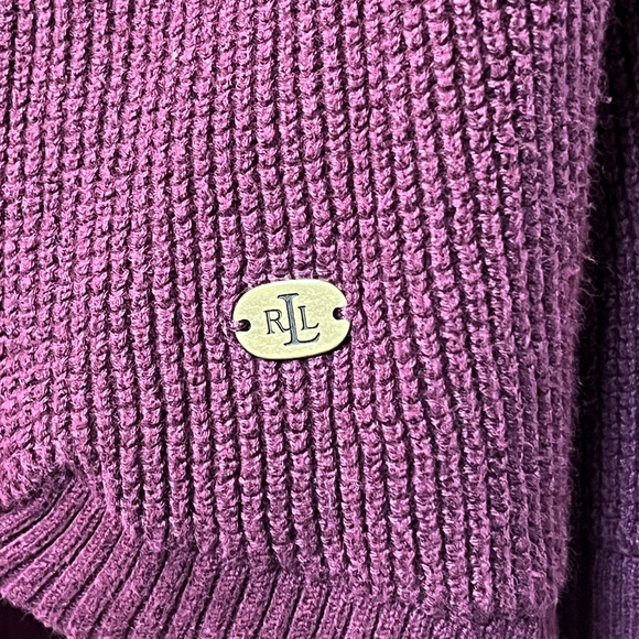 Lauren RL maroon waffle knit cowl neck sweater - XL - Picture 5 of 10